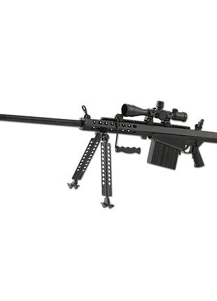 Мініатюрна металева колекційна модель-сувенір гвинтівка барретт goat guns barrett 82a1 black з повним розбиранням, рухливими