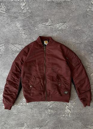 Куртка чоловіча carhartt бомбер бордовий