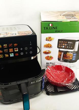 Аэрогриль настольный t.k.line tk00263 4200вт 12л аэрофритюрница мультипечь с формой фритюрница безмасляная