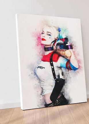 Божевільна harley quinn постер харлі квін картина гарлі квін постер самогубців герої друк уф на полотні m:40x60