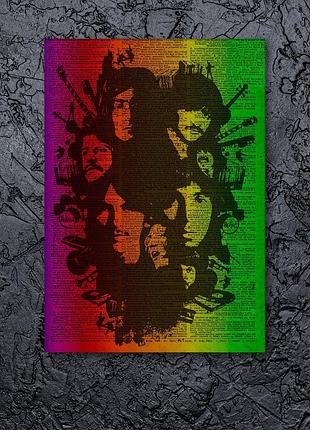Битлз плакат beatles плакат музыкальный плакат фото холст битлз постер на стену друк на холсті газетный фон m: 40x60