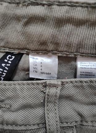Женские широкие джинсы хаки карго h&amp;m divided 36p 3