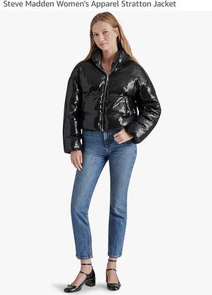 Стильна блискуча куртка-пуховик steve madden stratton jacket (оригінал) 5