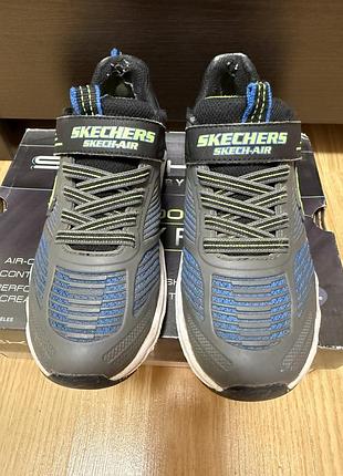 Кросівки дитячі skechers сіро-сині, розмір 33.5, довжина устілки 21 см