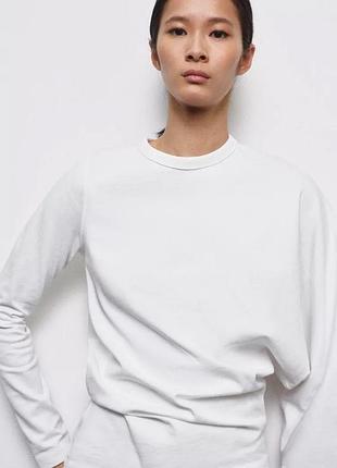Асиметричний лонгслив футболка з довгими рукавами zara розмір с