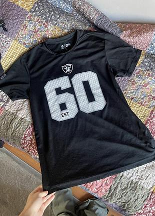 Чорна спортивна футболка raiders nfl 60 est