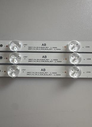 Підсвітка 32v-a/b-3228-8leds-rev1.2,140404, lm41-00091j 3 планки по 8 св на 3v для sony 32'