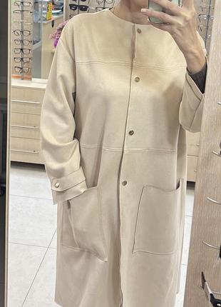 Пальто жіноче zara бежеве