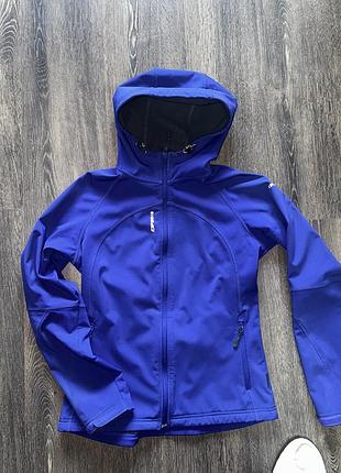 Куртка жіноча softshell з капюшоном, синя 2