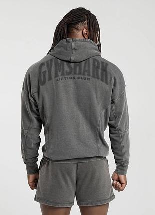 Gymshark heritage washed hoodie - onyx grey/acid wash small ball