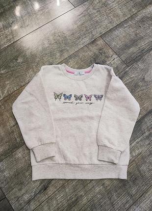Свитшот, свитер, кофта хлопковая с утеплением, primark, р. 104-110, 4-5 лет