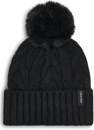 Шапка faux fur pompom beanie calvin klein