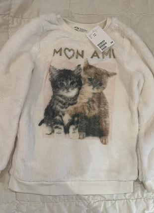 Светр для дівчинки h&m сірий з метеликами 5