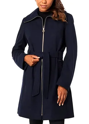 Пальто michael kors шерсть zip front wool coat