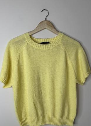 Кофта жовтого кольору з додаванням шерсті zara