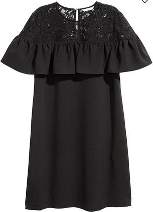 Жіноче плаття h&m чорне коротке плаття з мереживом