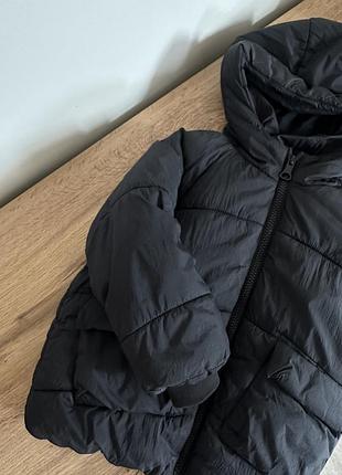 Куртка для дитини zara чорна з капюшоном 2