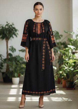 Вишита сукня "гарячий орнамент" pl-0008