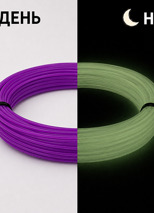 Pla пластик для 3d ручки люминесцентный фиолетовый (10 метров) pochatok filament (23119)
