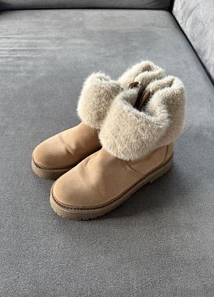 Черевики жіночі zara теплі бежеві 35 розмір