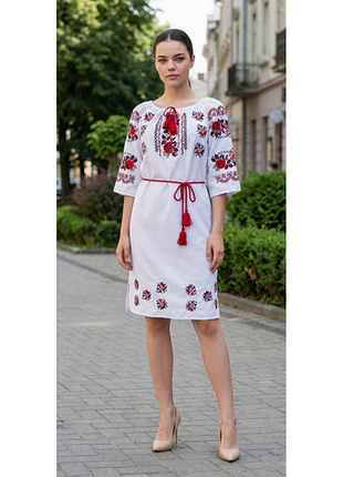 Вишита сукня"віола" pu-0003
