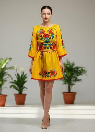 Вишита сукня "мейні" pt-0049