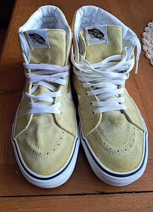 Кеди унісекс vans sk8-hi світло-жовті, розмір eu 42.5, замша
