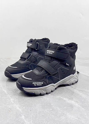 Черевики для хлопчика dockers чорні, розмір 38, устілка 25 см, водостійкі