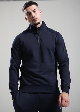 Кофта чоловіча marshall artist siren 1/4 zip sweat navy | оригінал