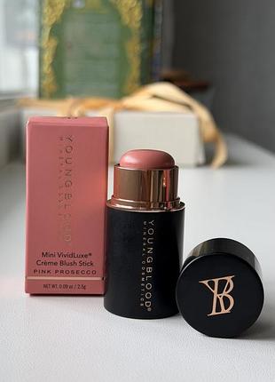 Рум'яна youngblood mini vividluxe creme blush stick pink prosecco