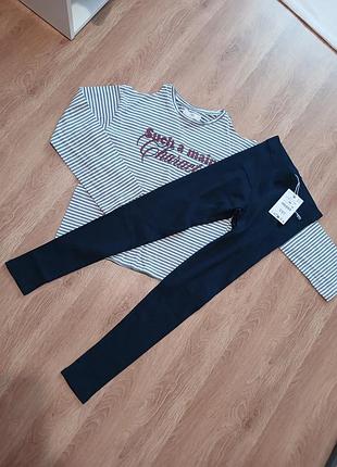 Повсякденний костюм для дівчаток zara, кофта та легінси, розмір 134-140