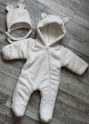 Зимовий комбінезон для немовлят teddy, білий