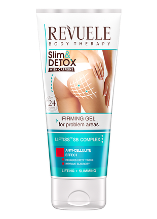 Зміцнюючий гель для тіла з кофеїном revuele slim & detox, 200 мл