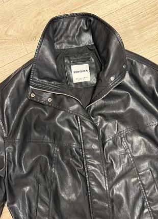 Куртка бомбер кожаный bershka 6
