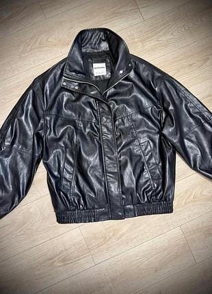 Куртка бомбер кожаный bershka 7