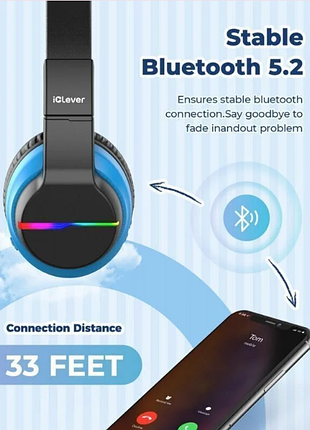 Iclever bth12 black/blue навушники дитячі 4