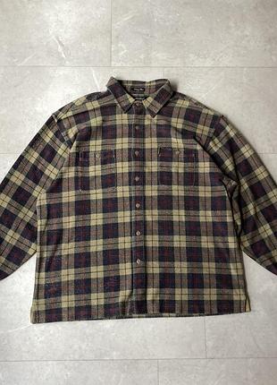 Овершорт сорочка тепла з довгим рукавом vintage 90s eddie bauer whidbey plaid flannel overshirt xl