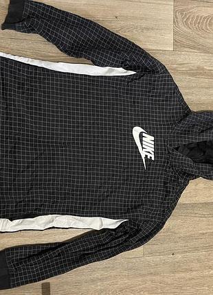 Кофта чоловіча nike з капюшоном, чорна в клітинку