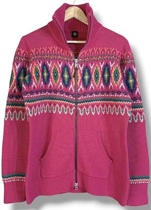 Bogner fire ice unisex l шерстяной вязаный свитер на молнии розовый кардиган