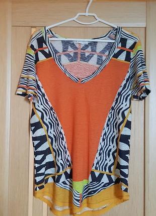 Футболка zara льняная блуза zara туніка з принтом
