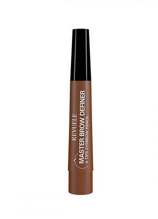 Маркер для бровей с эффектом микроблейдинга revuele 4 tips eyebrow pencil светло-коричневый