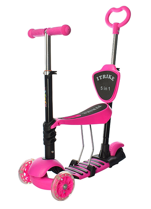 Самокат jr 3-026-k(pink) maxi, 5 в1