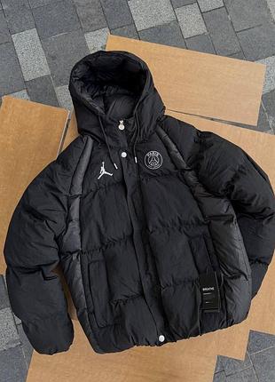 Чоловічий пуховик jordan x psg puffer jacket чорний