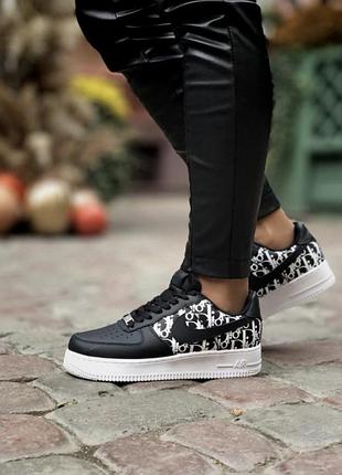 Кросівки чоловічі nike air force dior чорно-білі 27.5 см