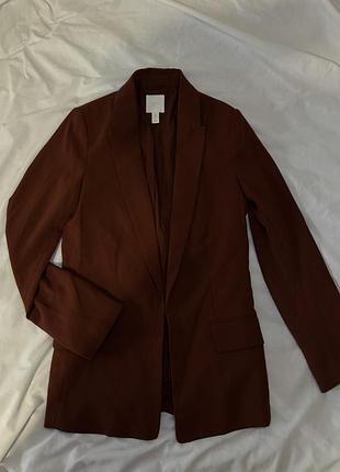 Жіночий піджак h&m шоколадного кольору, розмір 32 (xs)