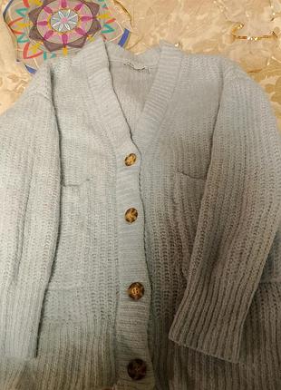 Кардиган жіночий zara блакитний теплий