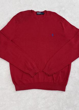 Джемпер чоловічий polo ralph lauren червоний бавовняний розмір xl