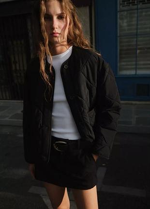 Куртка жіноча zara стьобана чорна