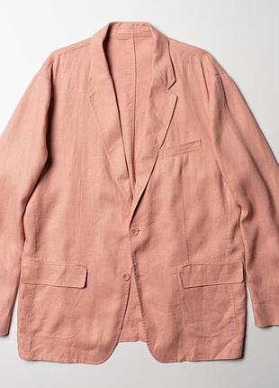 Cos pink unstructured single-breasted 100% linen blazer jacket  [bmh017432] 2