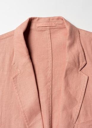 Cos pink unstructured single-breasted 100% linen blazer jacket  [bmh017432] 3